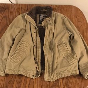 American Eagle Tan Faux Fur Lined Jacket
